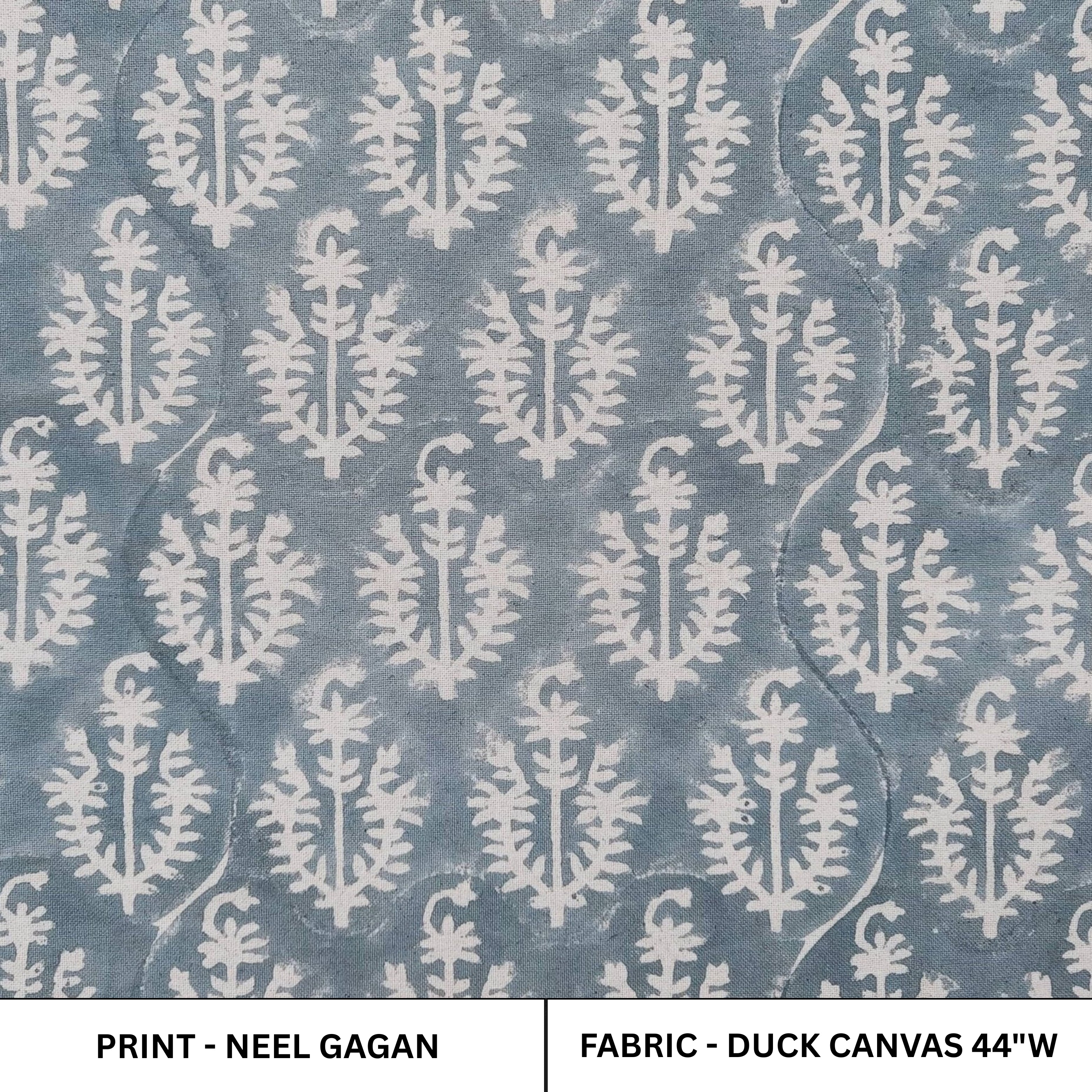 Handcrafted Block Print Throw in Gray & Silver Floral Boho Design Premium Duck Canvas Fabric – Neel Gagan