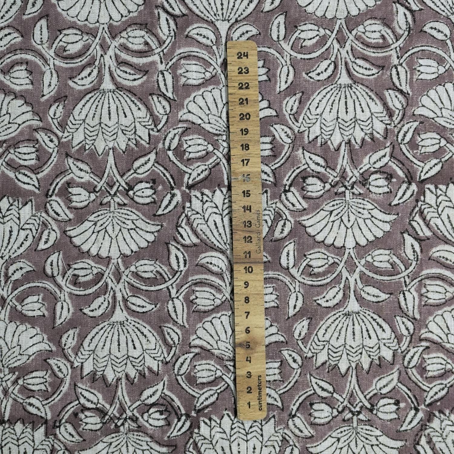 LINEN HAND BLOCK PRINT VISCOSE LINEN FABRIC FLORAL PRINTED PILLOW FOR COUCH AND SOFA - ULTA KAMAL