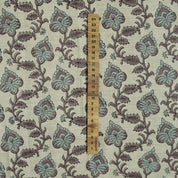 FLORAL BLOCK PRINT CURTAIN BEDDING CUSHION AND TABLE LINEN HANDMADE ART FABRIC - MADHUBALA