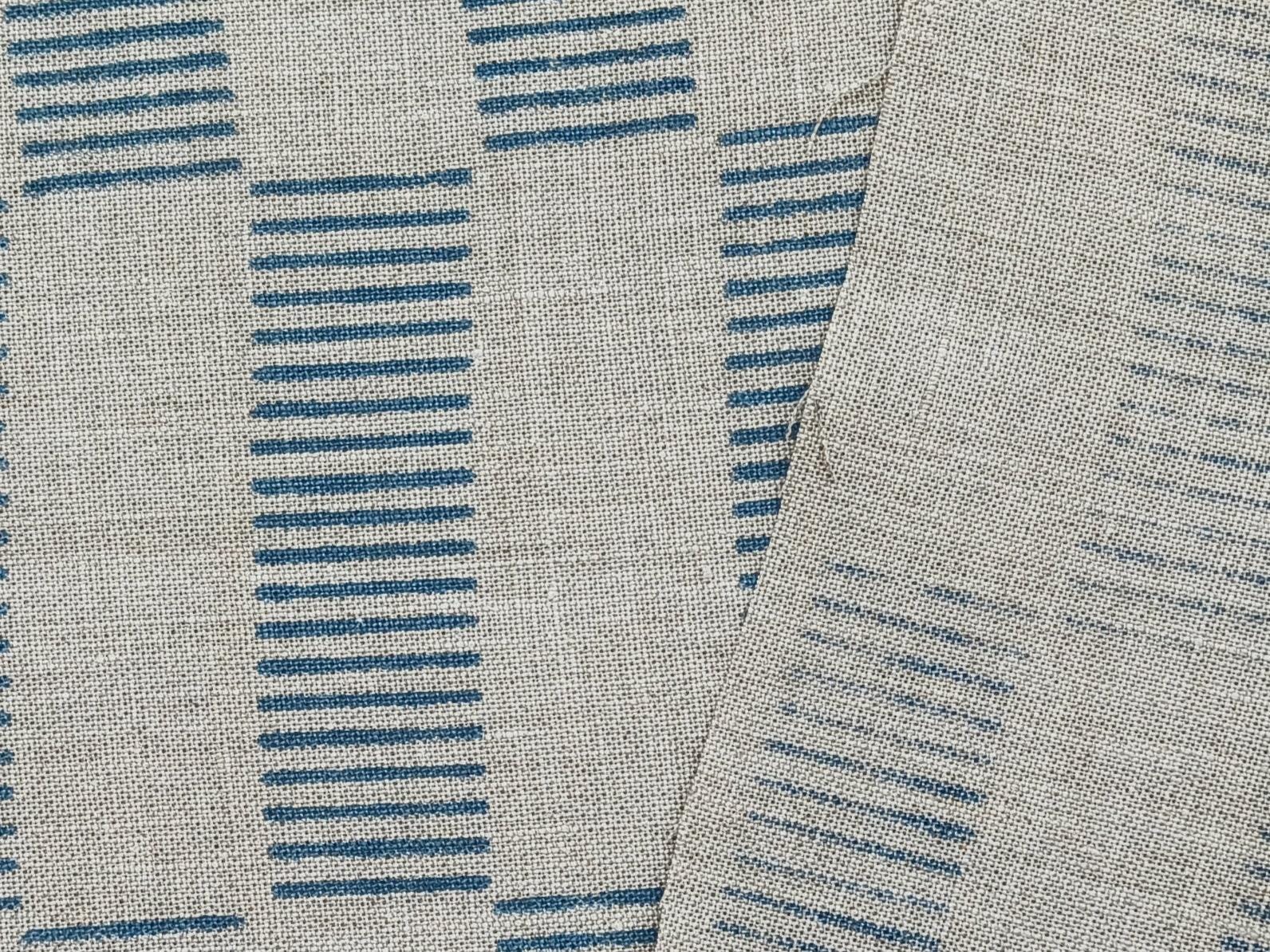 Linen Block Print Fabric 58 Inch Width Heavy Linen Natural Base Color Home Decor Curtains and Drapes Upholstery Pillow Covers Tablecloths and Hand Washable Runners Bedding Tote Bag by Fabritual