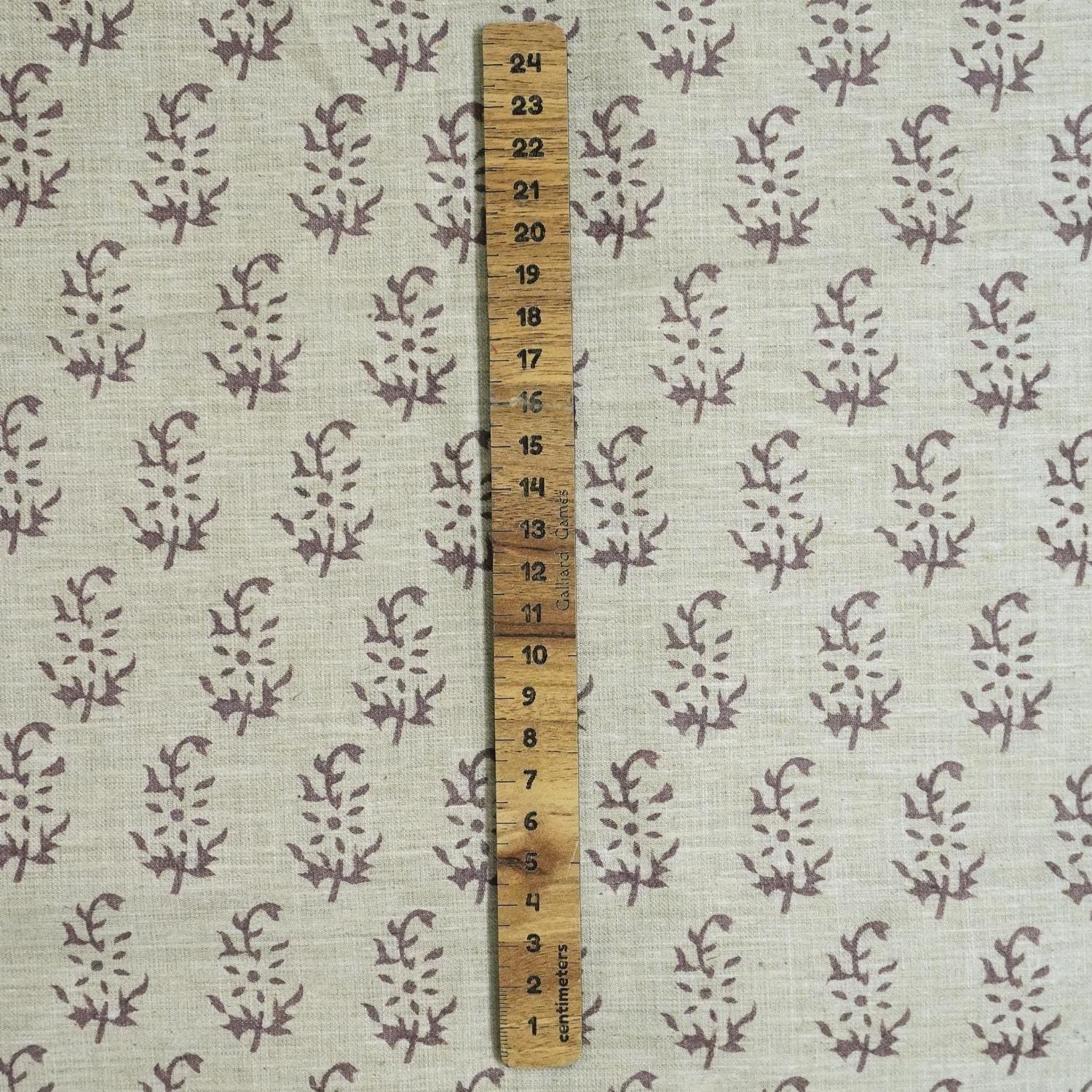 HAND BLOCK PRINT LINEN BLEND FABRIC DECORATIVE TABLE LINENS AND DRAPERY CURTAINS - PATHJHAD