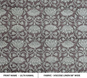 LINEN HAND BLOCK PRINT VISCOSE LINEN FABRIC FLORAL PRINTED PILLOW FOR COUCH AND SOFA - ULTA KAMAL