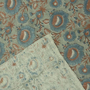 Linen Block Print Fabric 58 Inch Width Heavy Weight Linen Natural Base Color Curtains and Drapes Upholstery Handmade Art Tablecloths and Runners Bedding Tote Bag Lampshades Napkins by Fabritual