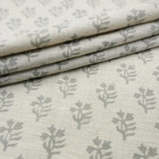 Linen Block Print Fabric Linen Blend 58 Inch Width Light Weight Linen Natural Base Color Curtains and Drapes Upholstery Handmade Art Tablecloths and Runners Bedding Tote Bag Lampshades Napkins by Fabritual