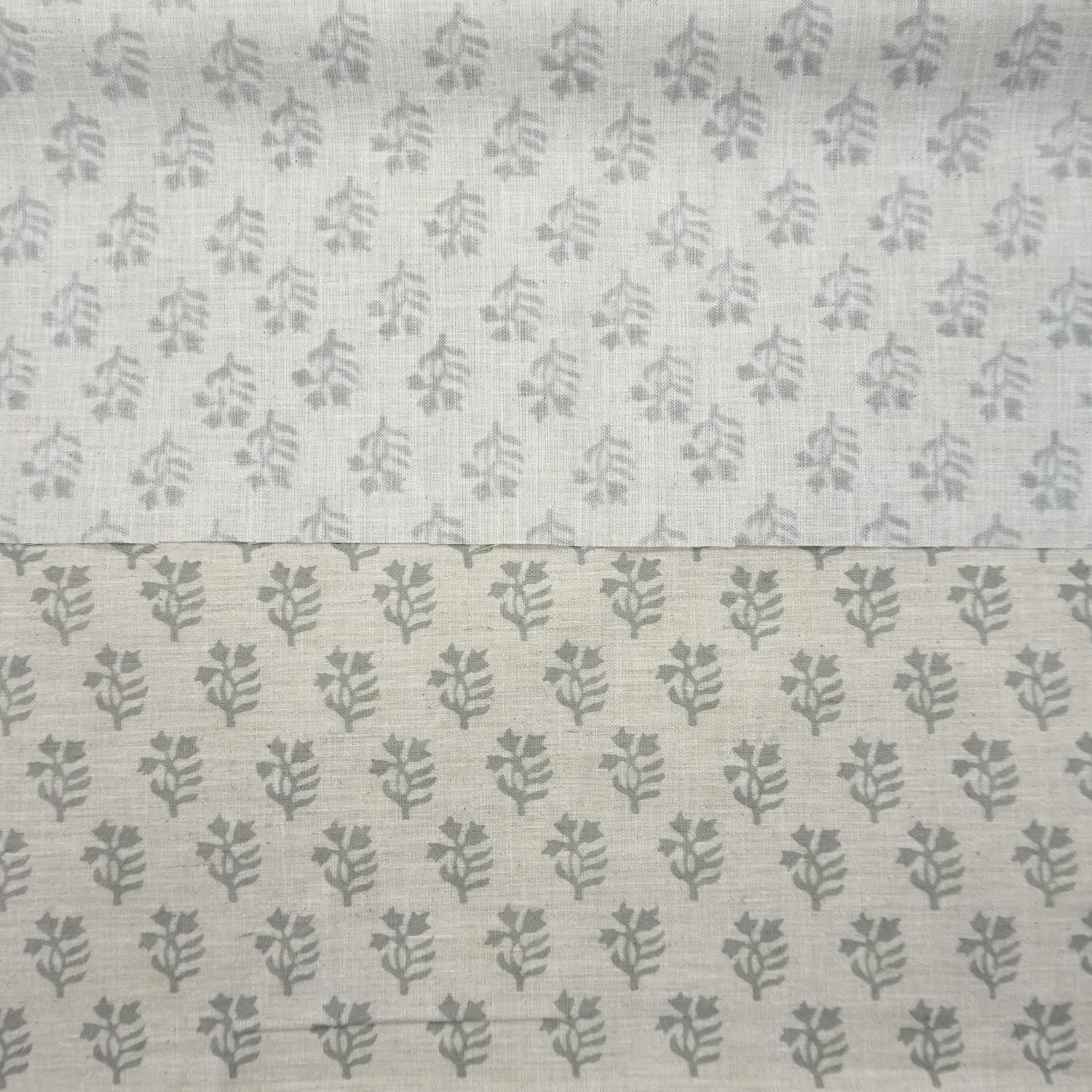 Linen Block Print Fabric Linen Blend 58 Inch Width Light Weight Linen Natural Base Color Upholstery Handmade Art Pillow Covers Tablecloths and Runners Bedding Tote Bag Lampshades Napkins by Fabritual