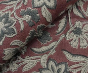 Linen Block Print Fabric 58 Inch Width Heavy Weight Linen Natural Base Color Handmade Creative Design To Make Curtains and Drapes Upholstery  Tablecloths and Runners Lampshades Napkins by Fabritual