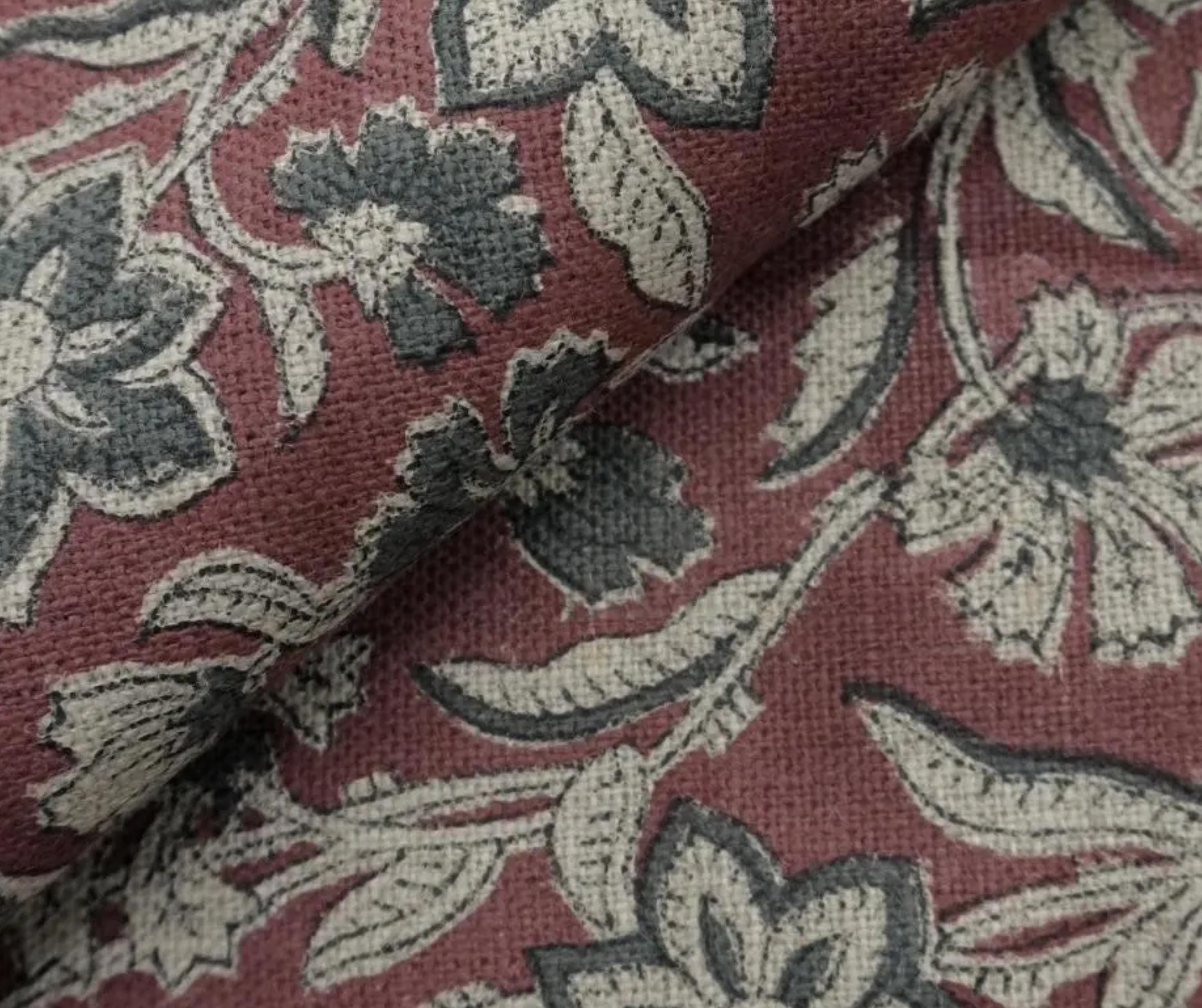 Linen Block Print Fabric 58 Inch Width Heavy Weight Linen Natural Base Color Handmade Creative Design To Make Curtains and Drapes Upholstery  Tablecloths and Runners Lampshades Napkins by Fabritual