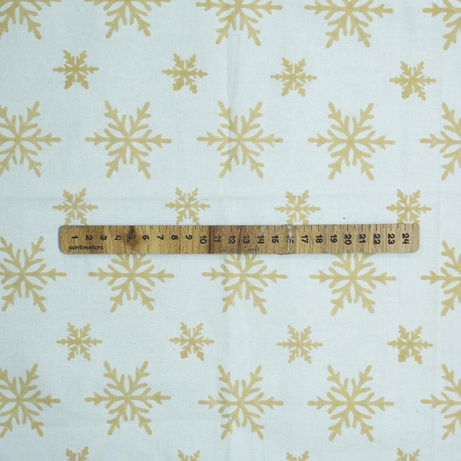 Hand Block Printed Thick Cotton White Fabric with Yellow Stars Curtain & Pillowcase, Indian Textile - Sparkle