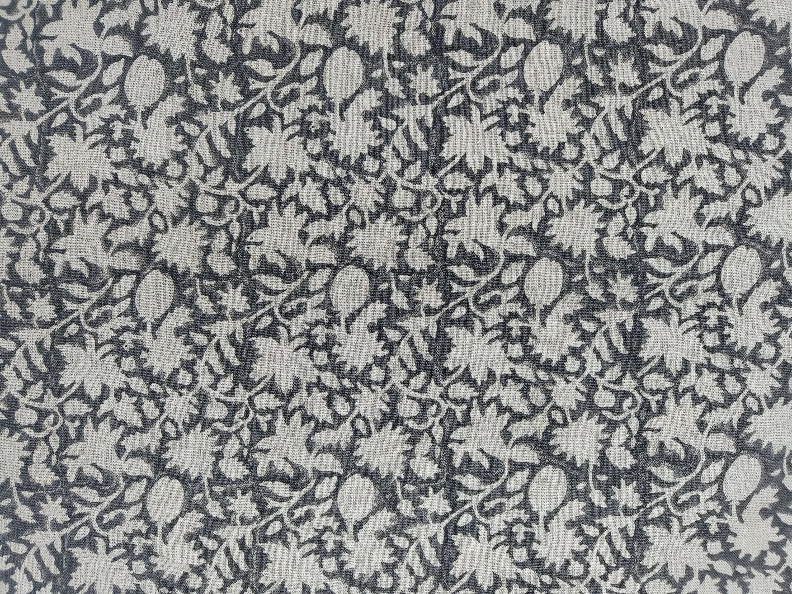 Linen Block Print Fabric 58 Inch Width Heavy Weight Linen Natural Base Color Curtains and Drapes Upholstery Handmade Art Pillow Covers Tablecloths and Runners Bedding Tote Bag Lampshades by Fabritual