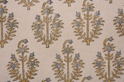 Block Print Fabric 50 Inch Width Medium Weight Duck Canvas Beige Base Color Decorative Handmade Blockprint Pillow Covers Tablecloths and Runners Bedding Tote Bag Lampshades Napkins by Fabritual