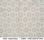 Handcrafted Heavy Linen Fabric in Neutral Tones, Perfect for Curtains and Runners Traditional Block Print on Thick Linen, Great for Upholstery and Home Furnishings Heavy Linen for Bedding, Table Covers, and Drapes with Classic Block Print .