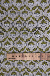 Linen Block Print Fabric 58 Inch Width Heavy Linen Natural Base Color Curtains and Drapes Upholstery Tablecloths and Runners Bedding Tote Bag by Fabritual