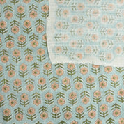 Hand Block Printed Vicouse Linen Floral Cushion and Pillow Indian Decorative Fabric - Tulsi Buti