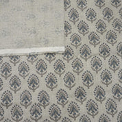 Natural Linen 58” with Traditional Block Print for Handmade Home Décor, Upholstery Fabric in Heavy Natural Linen 58” with Elegant Block Print.