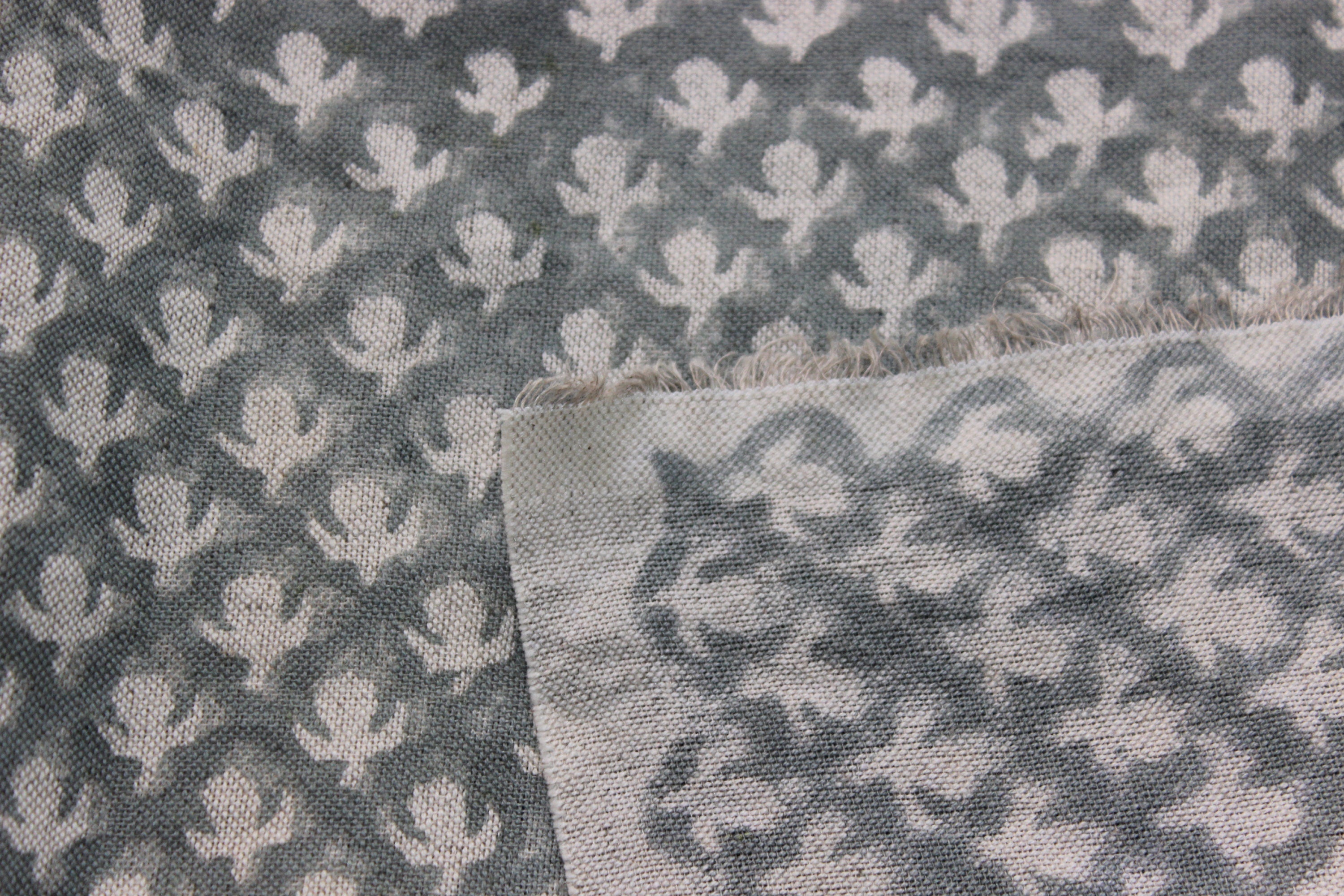 Block Print Linen Fabric, Roli Moli Linen For Home Decor,Natural Fabric With Floral Hand Block Printby The Yard/Extra Wide 58" Fabric Perfect For Upholstery, Cushion