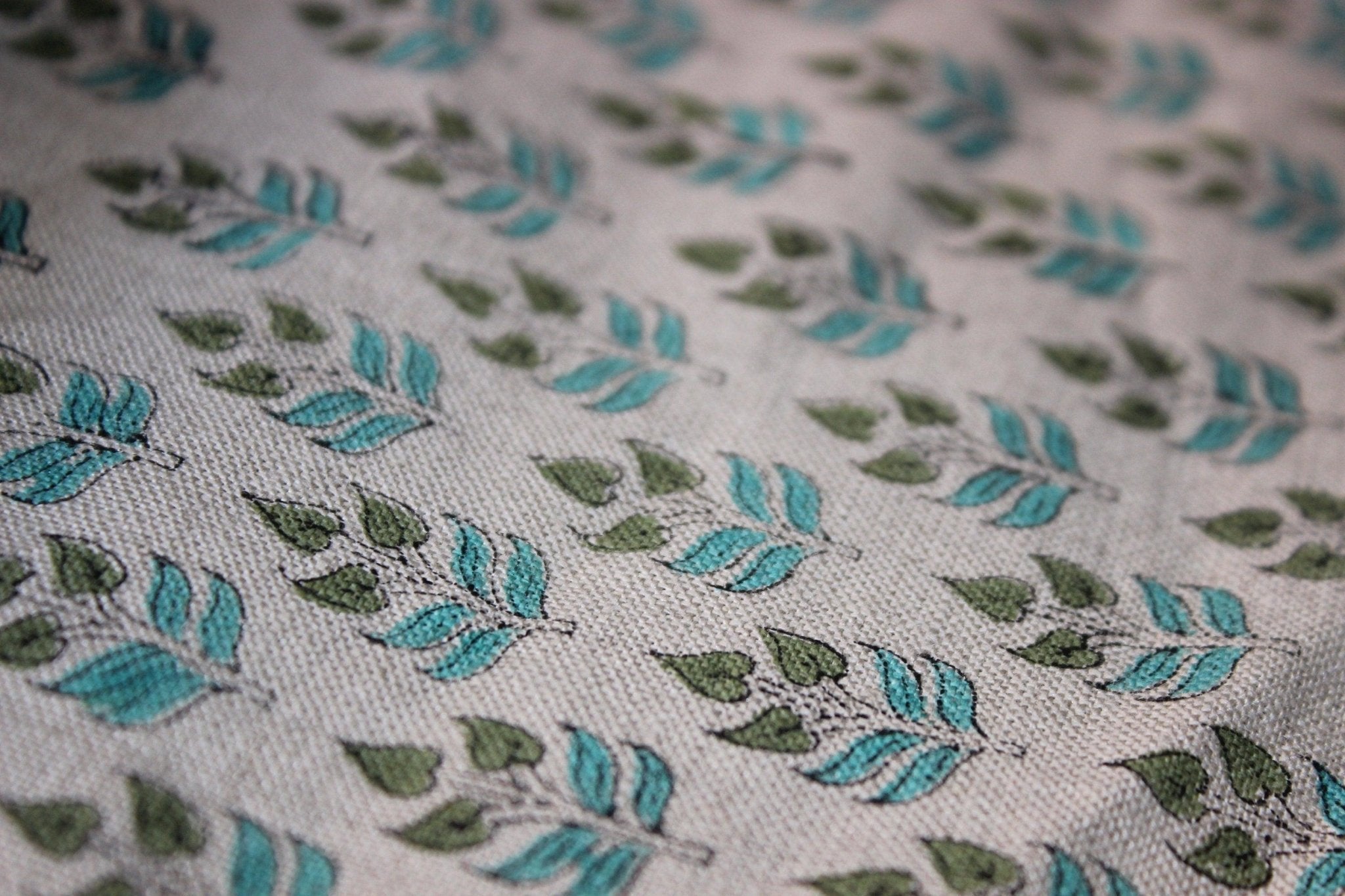 Alia Green  Linen Home Decor, Indian Hand Block Print Linen Fabric, Extra Wide Linen, Linen For Upholstery Works, Linen Curtains.