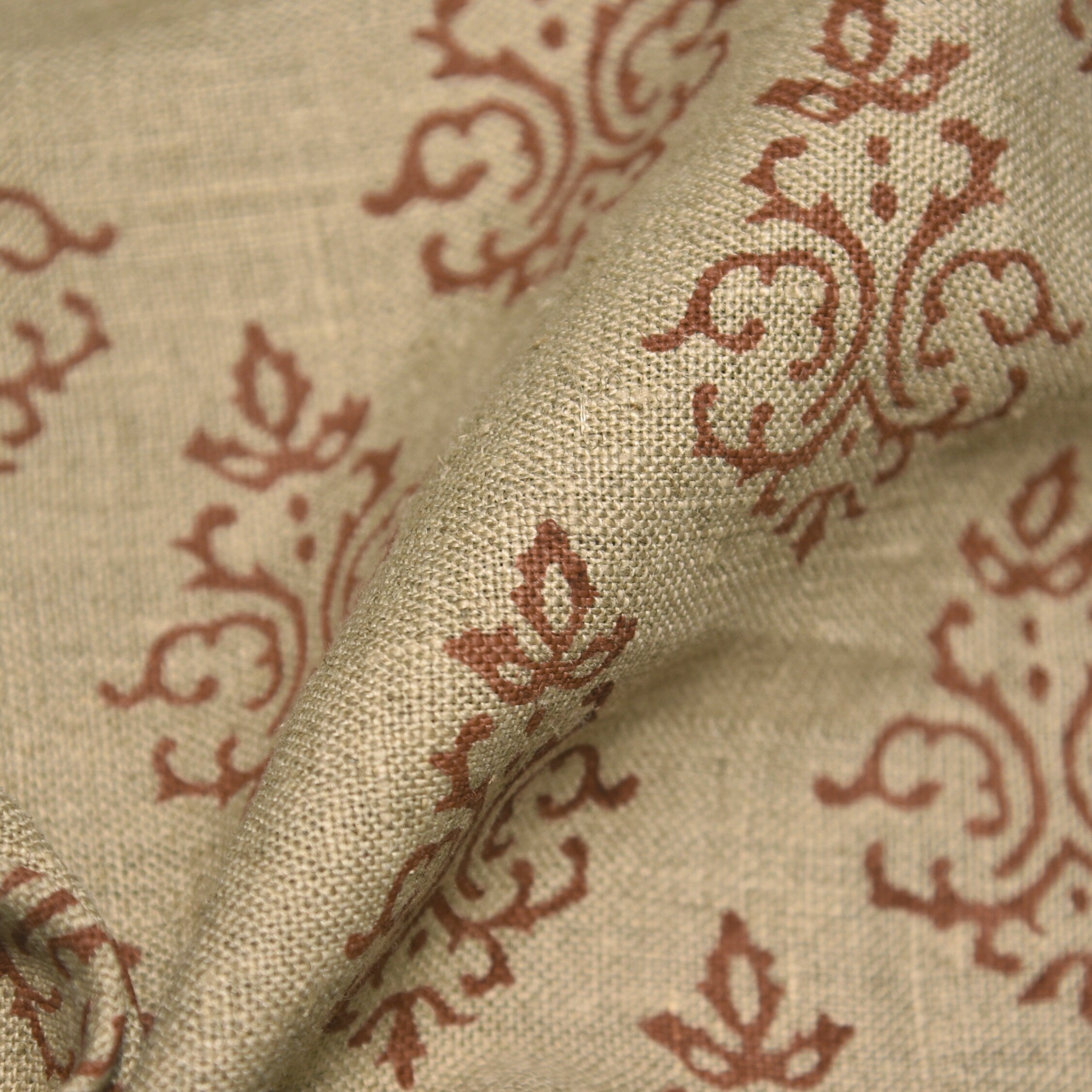 Ekakshar Butta  Indian Hand Blocked Linen Fabric, Organic And Sustainable Fabrics  Home Decors Upholstery & Interior Pillow Covers