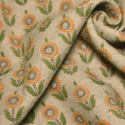 Arjun Green  Indian Hand Block Print Fabric, Indian Handloom Handblock Linen Fabric  Boho Block Print Pillow Cover & Upholstery