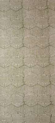 Bambusa Linen Block Print  Green & Beige Hand Block Fabric  Indian Linen Fabric  Block Print By The Yard  Upholsterypillow Covers