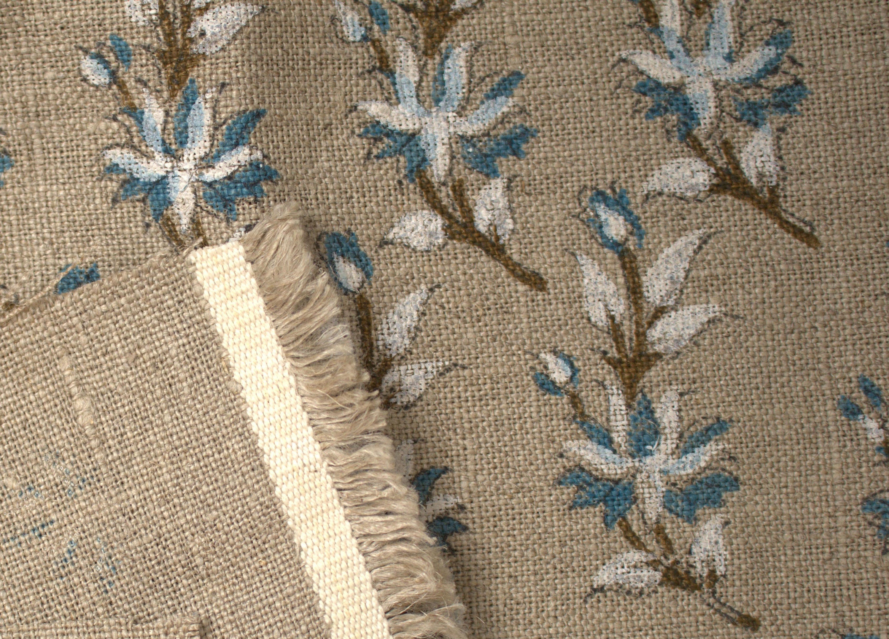 Deepika  Handblocked Floral Block Print Fabric,Pillow Cover Fabric,Heavy Upholstery Fabric  Linen & Cotton Fabrics By The Yard
