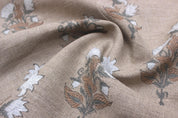 Abhishek   Natural Thick Linen  Block Print Running Fabric Pillow Covers, Hand Block Upholstery