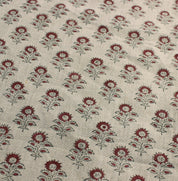 Bagru Butti  Hand Block Print Fabric  By The Yard  Floral Pattern Art  Home Decor Fabric  Linen Upholstery  Cushion Cover Fabric.