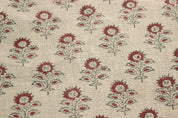 Bagru Butti  Hand Block Print Fabric  By The Yard  Floral Pattern Art  Home Decor Fabric  Linen Upholstery  Cushion Cover Fabric.
