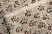 Bagru Butti  Hand Block Print Fabric  By The Yard  Floral Pattern Art  Home Decor Fabric  Linen Upholstery  Cushion Cover Fabric.