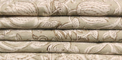 8 Kamal  Floral Linen Block Print Fabric, Indian Handmade Art  Pillowcase Fabric, Upholstery & Curtains