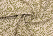 Junglee Ghass Linen  Olive Green Indian Hand Block Printed Fabric, Linen Block Print Pillow Cover