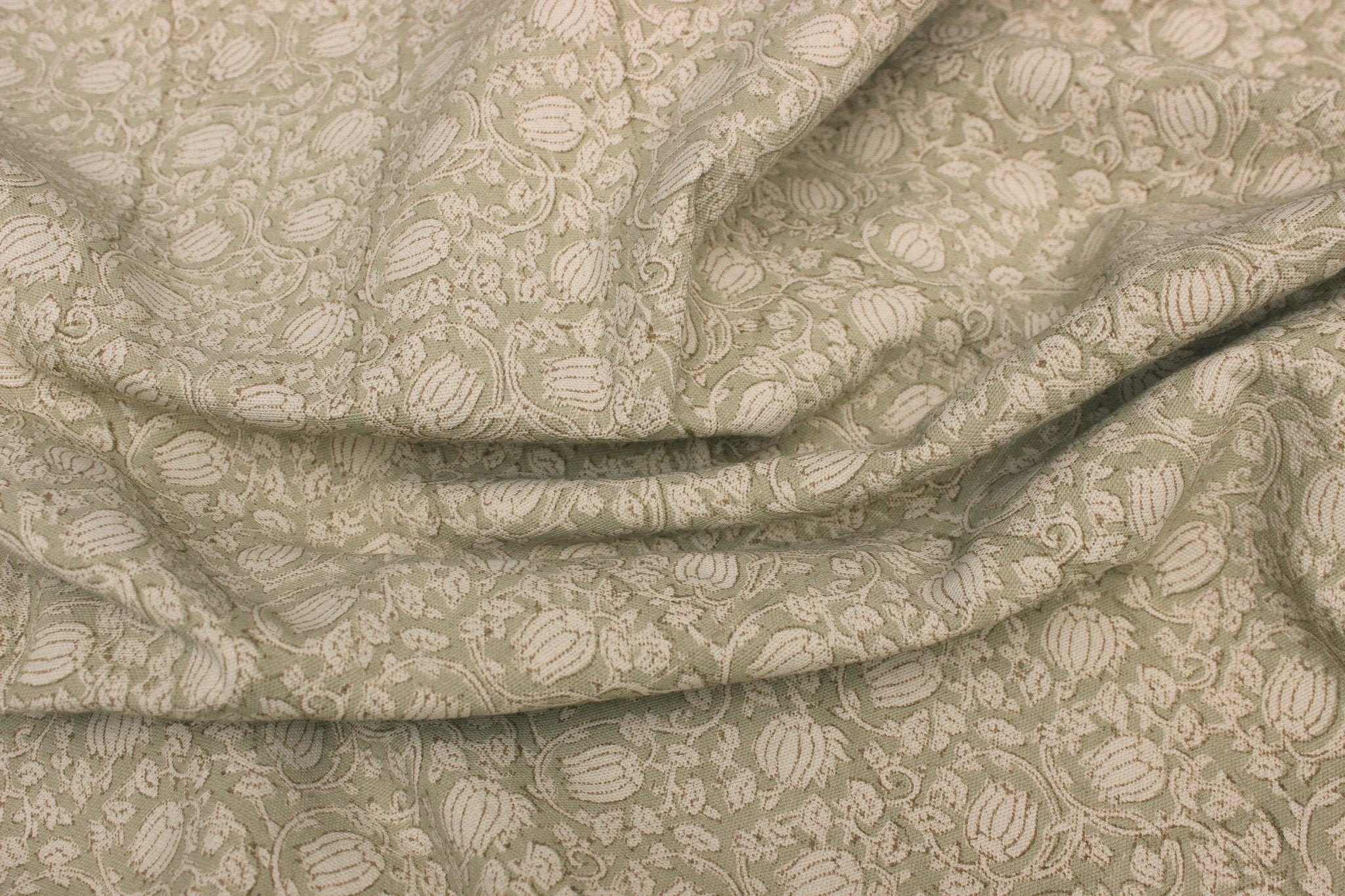 6 Kamal  Floral Block Print Fabric, Heavy Weight Fabrics By The Yard, Upholstery Fabric For Cushion Covers, Printed Tablecloth Fabric