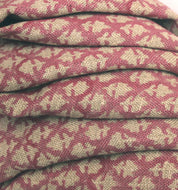 Block Print Linen Fabric, Pinkcity Jaal  Plain Linen Home Decor,Pink Floral Block Print  By The Yard Softened Stonewashed Fabricindian Natural Linen Extra Wide
