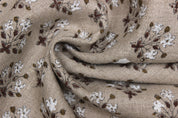 Diwali Flower  Thick Linen Fabric Most Popular Block Print Fabric For Homedecors Best For Upholstery, Cushion Coverpillow, Table Runner