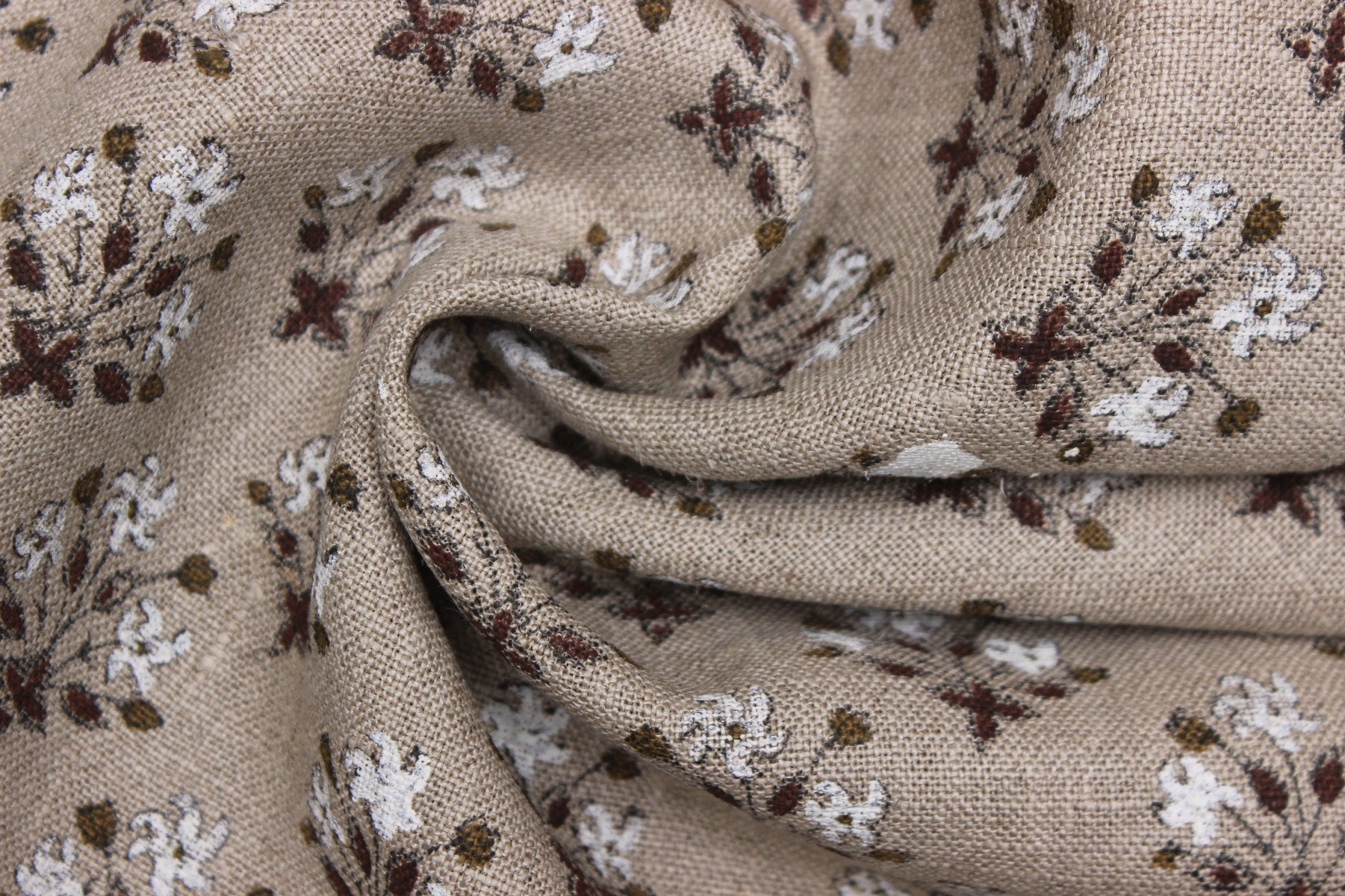 Diwali Flower  Thick Linen Fabric Most Popular Block Print Fabric For Homedecors Best For Upholstery, Cushion Coverpillow, Table Runner
