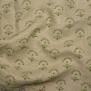 Block Print Linen Fabric, Sparkle   Perfect Home Decor Linen Fabric With Extra Thickness And Width, Undyed Linen Base With Traditional Indian Hand Block Print