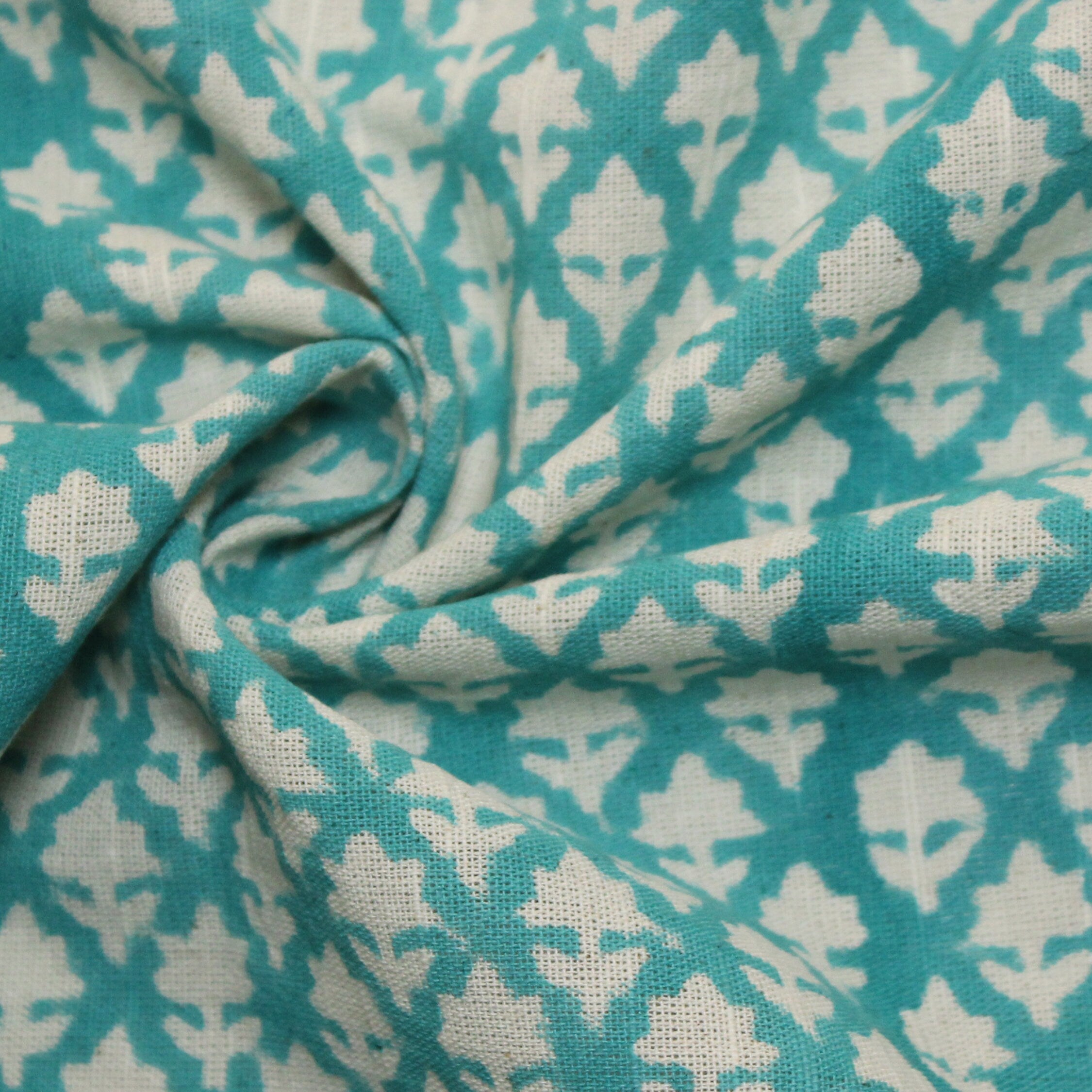 Block Print Linen Fabric, Pinkcity Jaal  Block Print Handloom Linen Fabric Heavy Linen Fabric Natural Linen Fabric