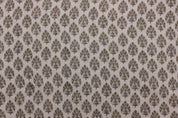 Hand block print, Thick Linen 58" Wide, Indian fabric, Floral Print, Linen Fabric By The Yard, Natural Linen - Betel Leaf