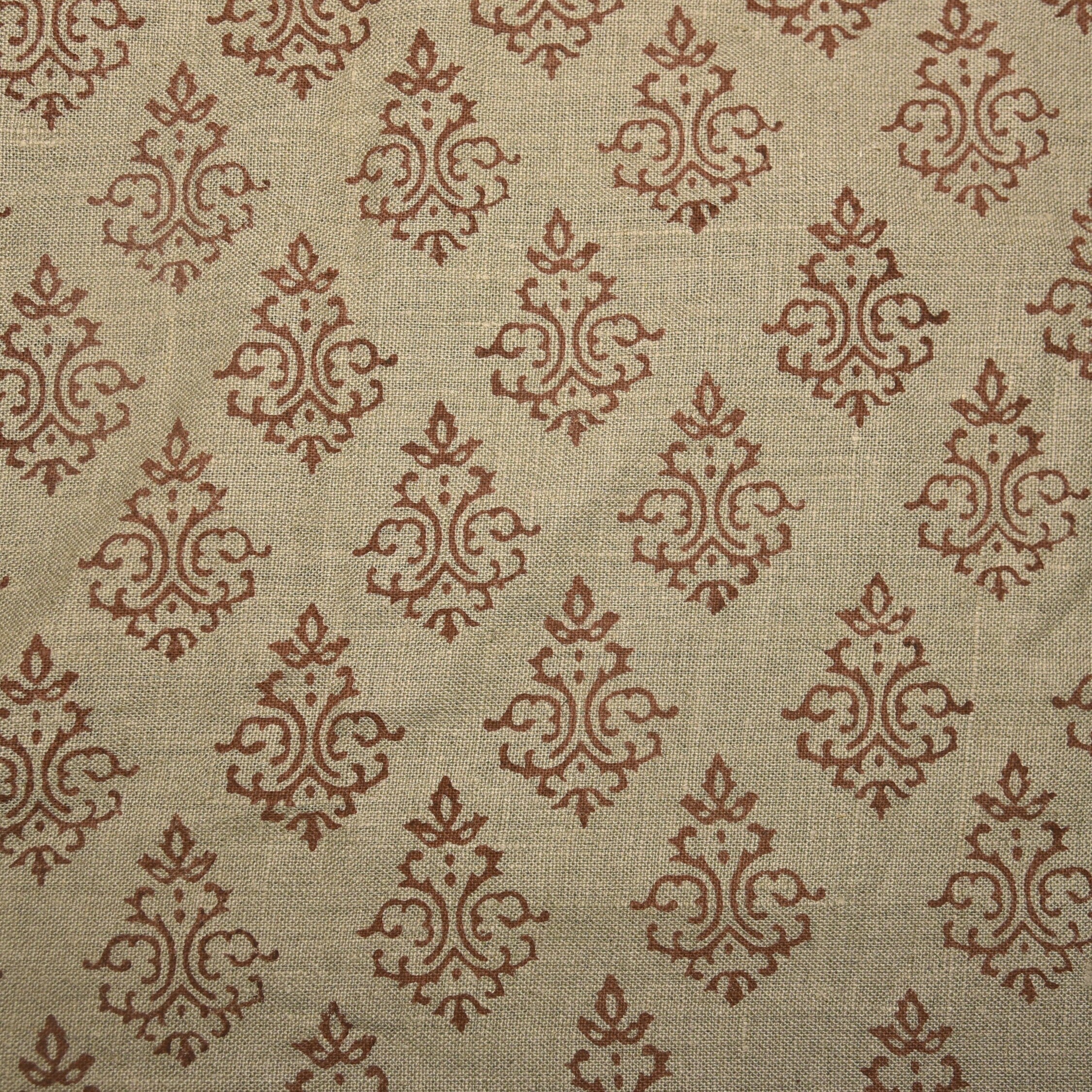 Ekakshar Butta  Indian Hand Blocked Linen Fabric, Organic And Sustainable Fabrics  Home Decors Upholstery & Interior Pillow Covers