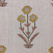 Amitabh Flower  Block Print Linen Fabric  Printed Linen Fabric By Fabritual  Floral Linen Fabric Block Print Fabric Upholstery Fabric