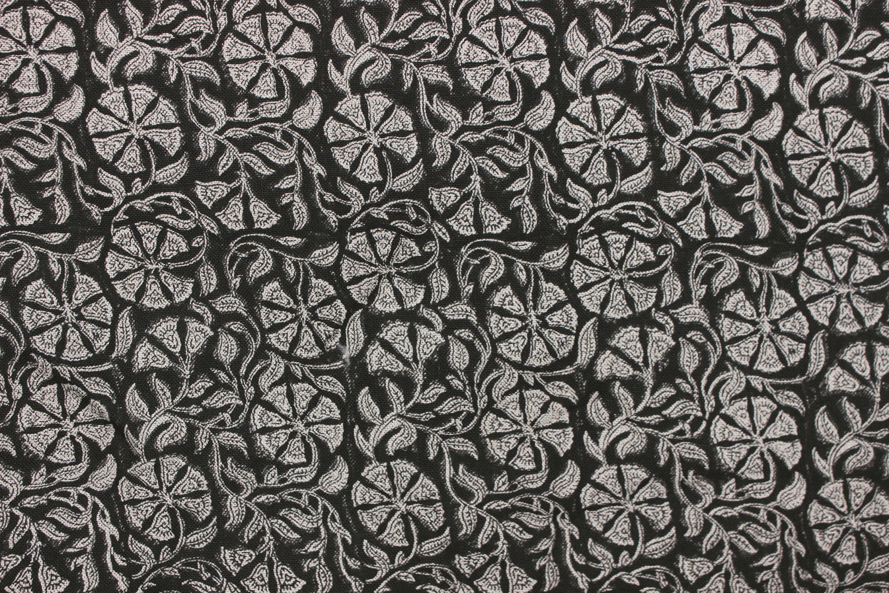 Block Print Linen Fabric, Rudraksha Fabric  Indian Hand Block, Linen Block Print Textile, Extra Wide Craft Fabric By The Yard, Floral Print Linen