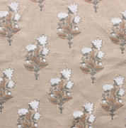 Abhishek   Natural Thick Linen  Block Print Running Fabric Pillow Covers, Hand Block Upholstery