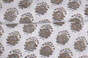 Bheeshma  Floral Heavy Linen Fabric Designer Indian Hand Block Print Heavy Fabric Pillowcases Linen Upholstery Block Printing