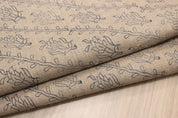 Block Print Linen Fabric, Kyari Grey Hand Made Block Print Fabric, Handblock Linen Printed Fabric By The Yard  Uses  Curtains And Pillow Covers, Upholstery