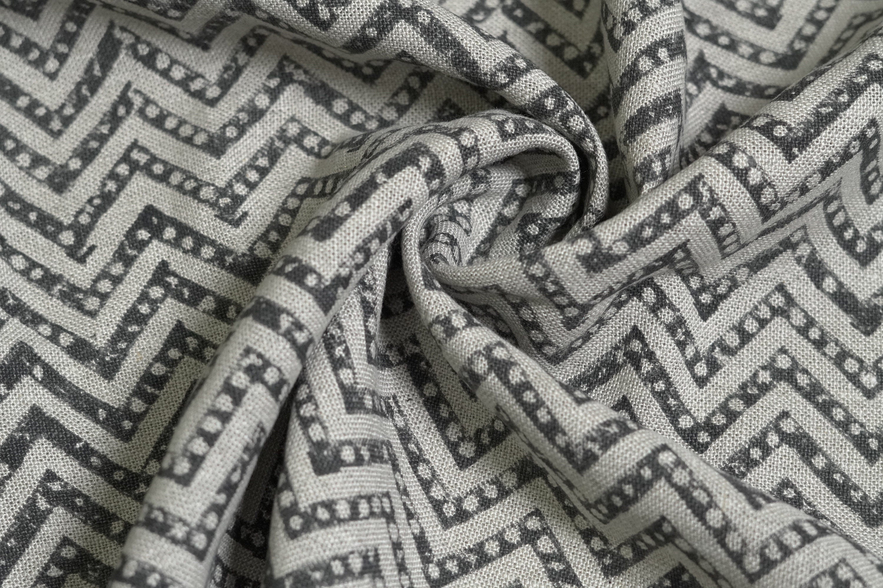 Block Print Linen Fabric, Tridisha  Linen Block Print Pillow Case Fabric  Indian Linen Fabric, Hand Block Fabric India  Block Print Cushion Covers Charcoal Black