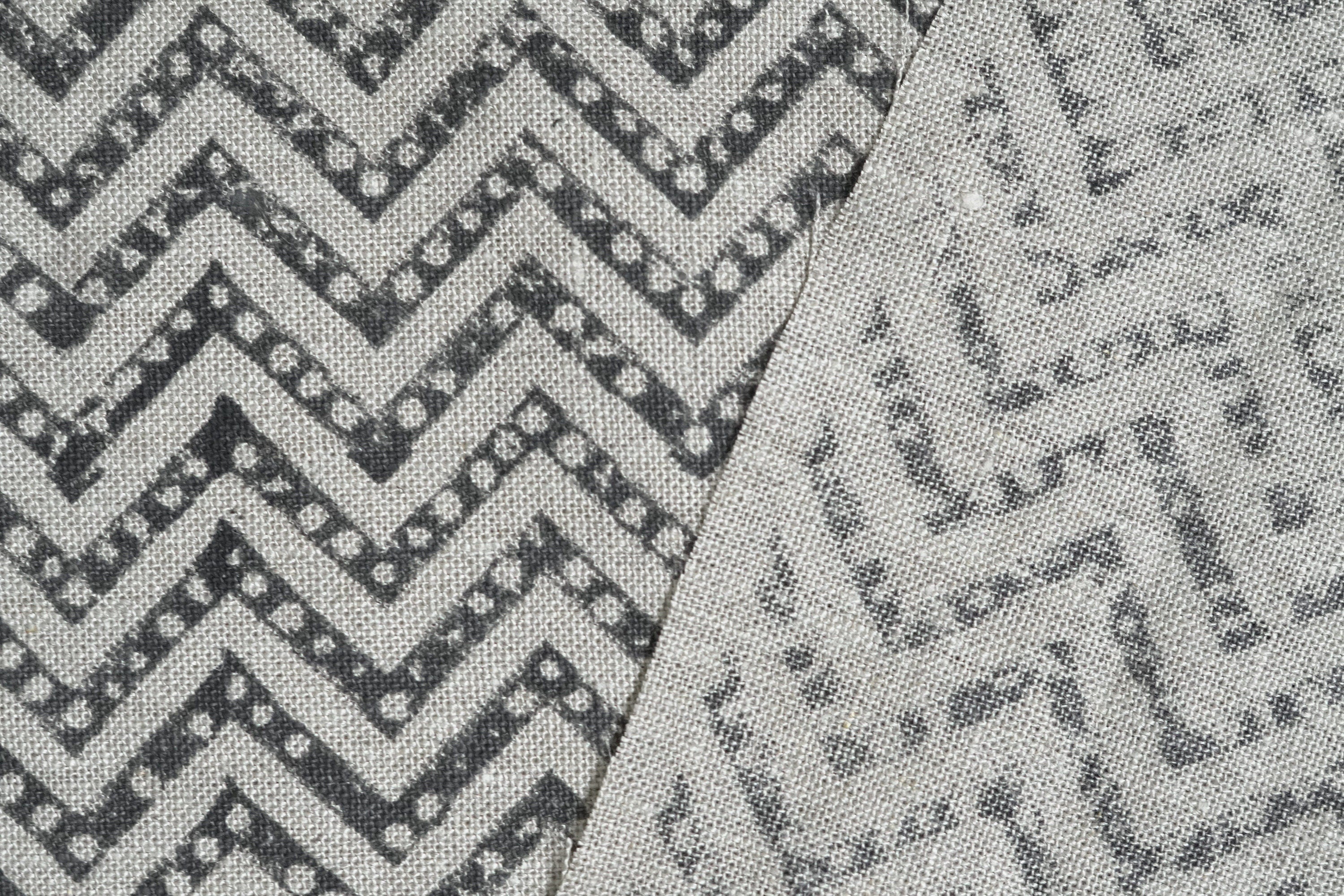 Block Print Linen Fabric, Tridisha  Linen Block Print Pillow Case Fabric  Indian Linen Fabric, Hand Block Fabric India  Block Print Cushion Covers Charcoal Black