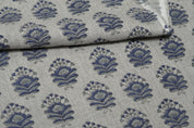 Bheeshma  Linen Indian Block Print Fabric, By The Yard Length58"Wide, Pillow Cover Cases, Heavy Linen Upholstery