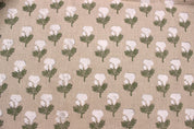 Block Print Linen Fabric, Manmohan   White Green Block Print Fabric  Indian Linen Fabric  Linen Block Print  Heavy Handloom Linen Running Fabric