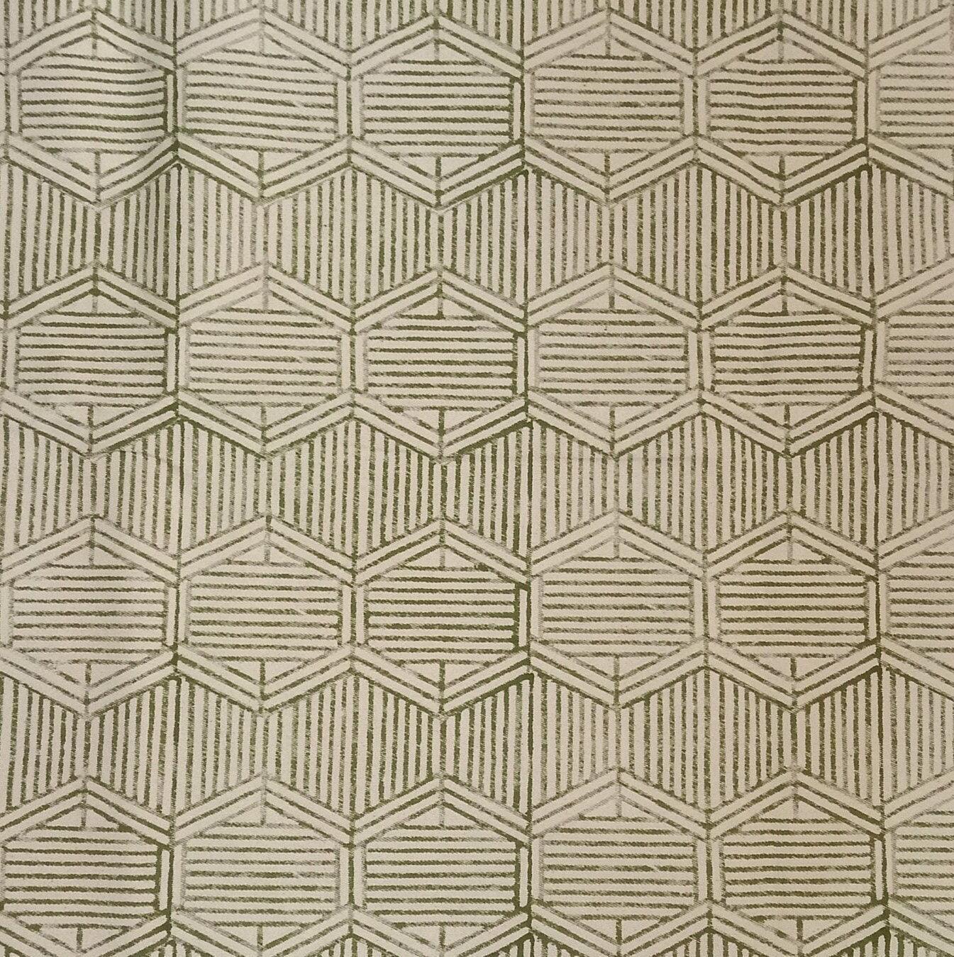 Bambusa Linen Block Print  Green & Beige Hand Block Fabric  Indian Linen Fabric  Block Print By The Yard  Upholsterypillow Covers