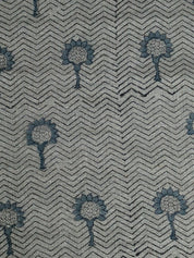 Garden Fairy  100% Organic Linen Block Print Fabric  Indian Designer Handmade Fabrics  Heavy Linen Pillow Cover And Upholstery Fabric