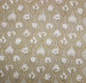 Amarbel  Floral Block Print Linen Fabric, Cushion Pillow Cover Fabric, Also In Cotton Fabric, Modern Home Decor
